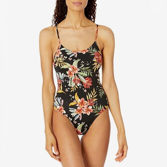 NWOT Body Glove black & multicoloured floral tank one piece swimsuit - Picture 5 of 9
